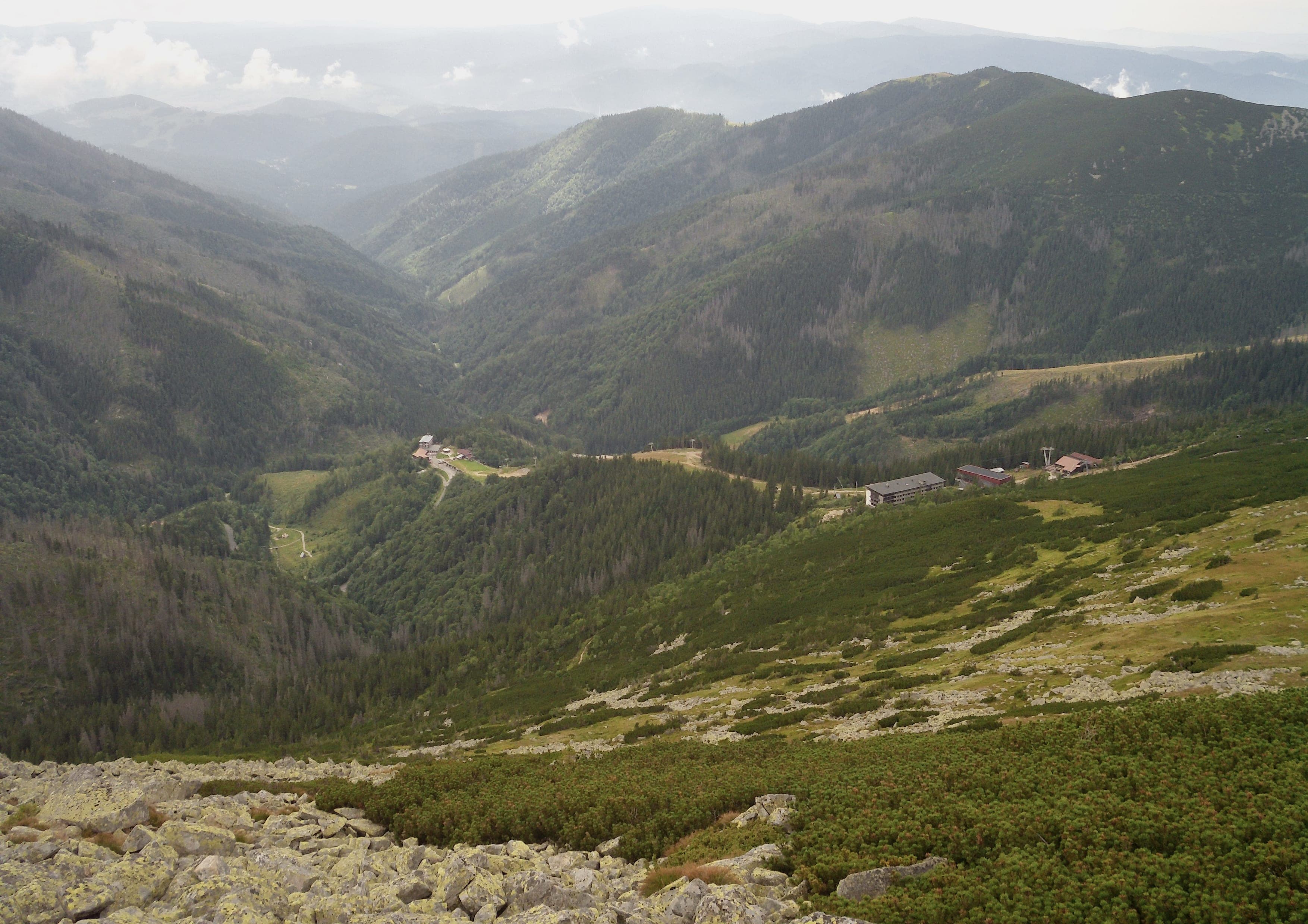 Carpathian ridge trail in morning light